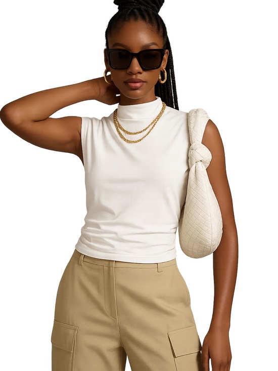 Anthropologie Tops - Maeve by Anthropologie Cream High-Neck Shell Tank